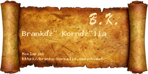 Brankó Kornélia névjegykártya
